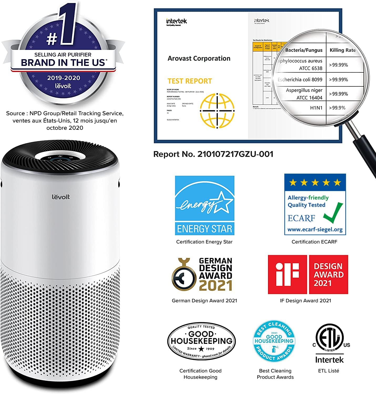 Levoit purificateur d'air Core 400S