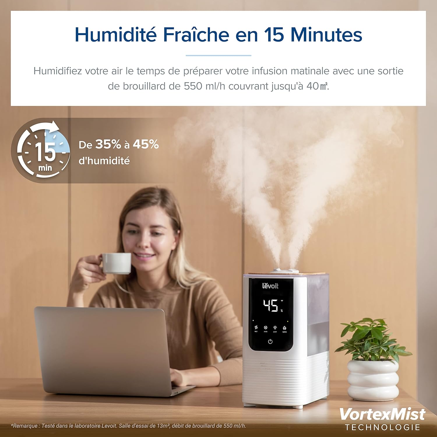 Levoit humidificateur d’air Oasismist 450S