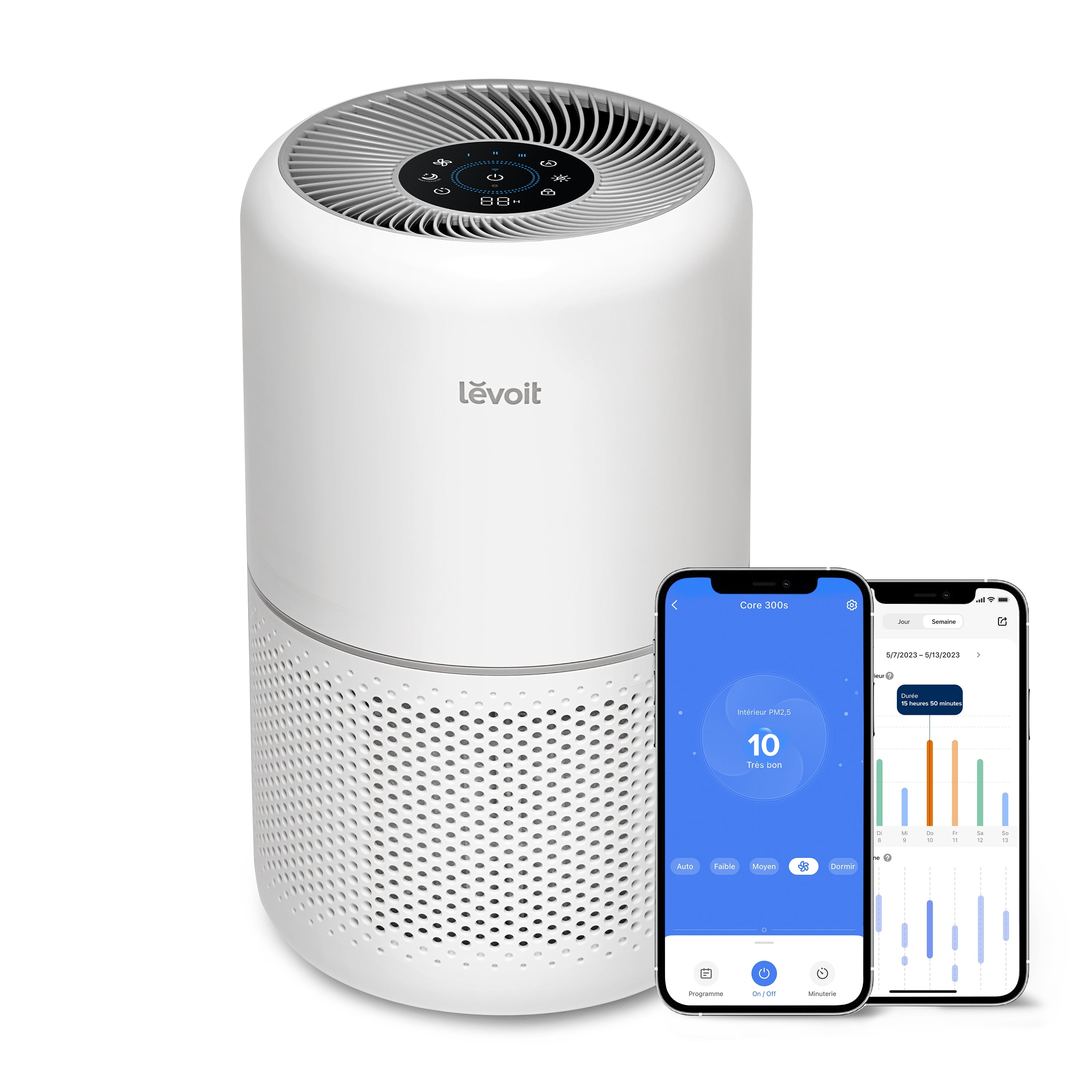Levoit Core 300S purificateur d'air HEPA, contrôle via App, capture pollen et PM2.5, qualité d'air en temps réel.