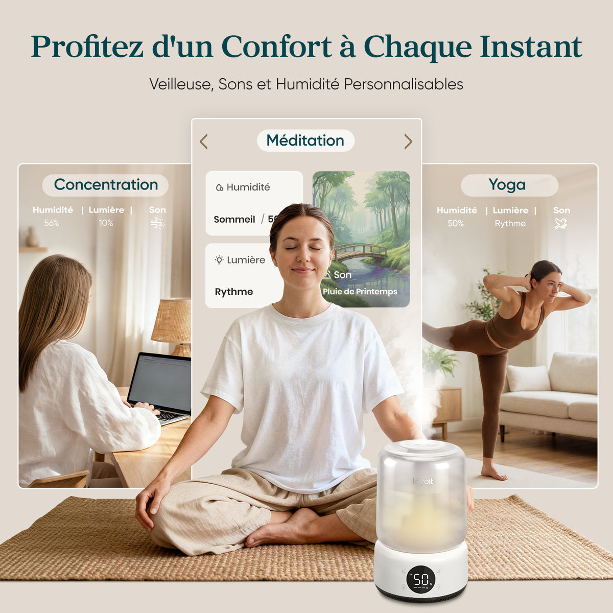 Levoit NeoClassic 450S Humidificateur d'air 4,2 L Contrôle par application