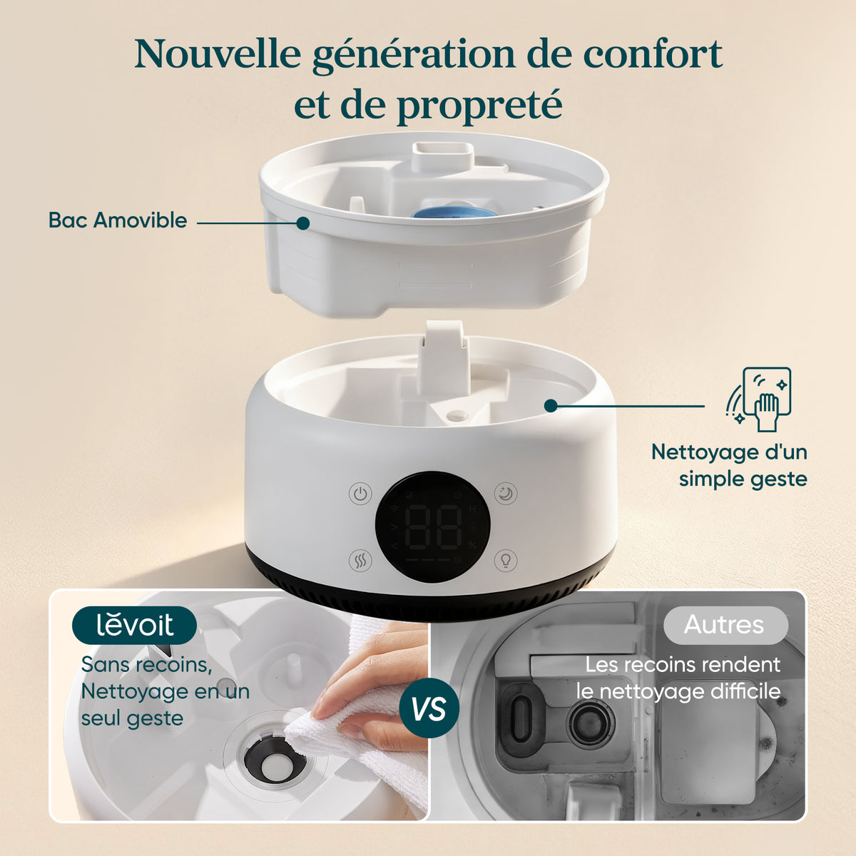 Levoit NeoClassic 450S Humidificateur d'air 4,2 L Contrôle par application