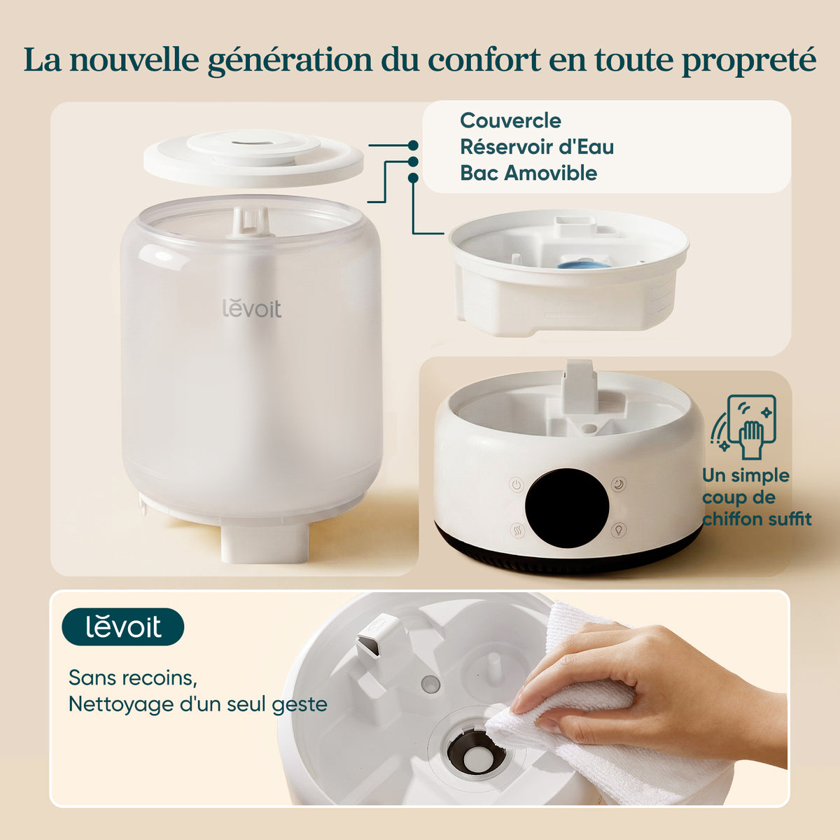 Levoit NeoClassic 450S Humidificateur d'air 4,2 L Contrôle par application