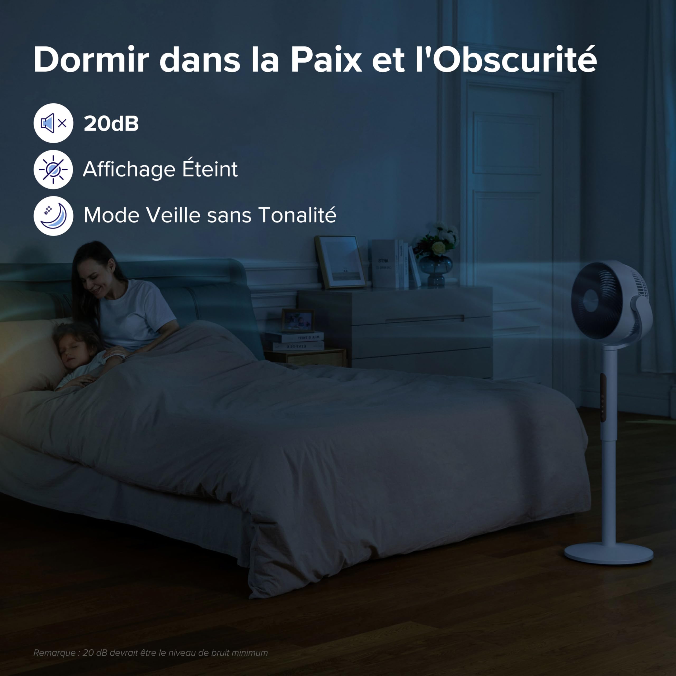 LEVOIT 432 Ventilateur sur Pied 20dB Ultra Silencieux – Fraîcheur Totale 360°