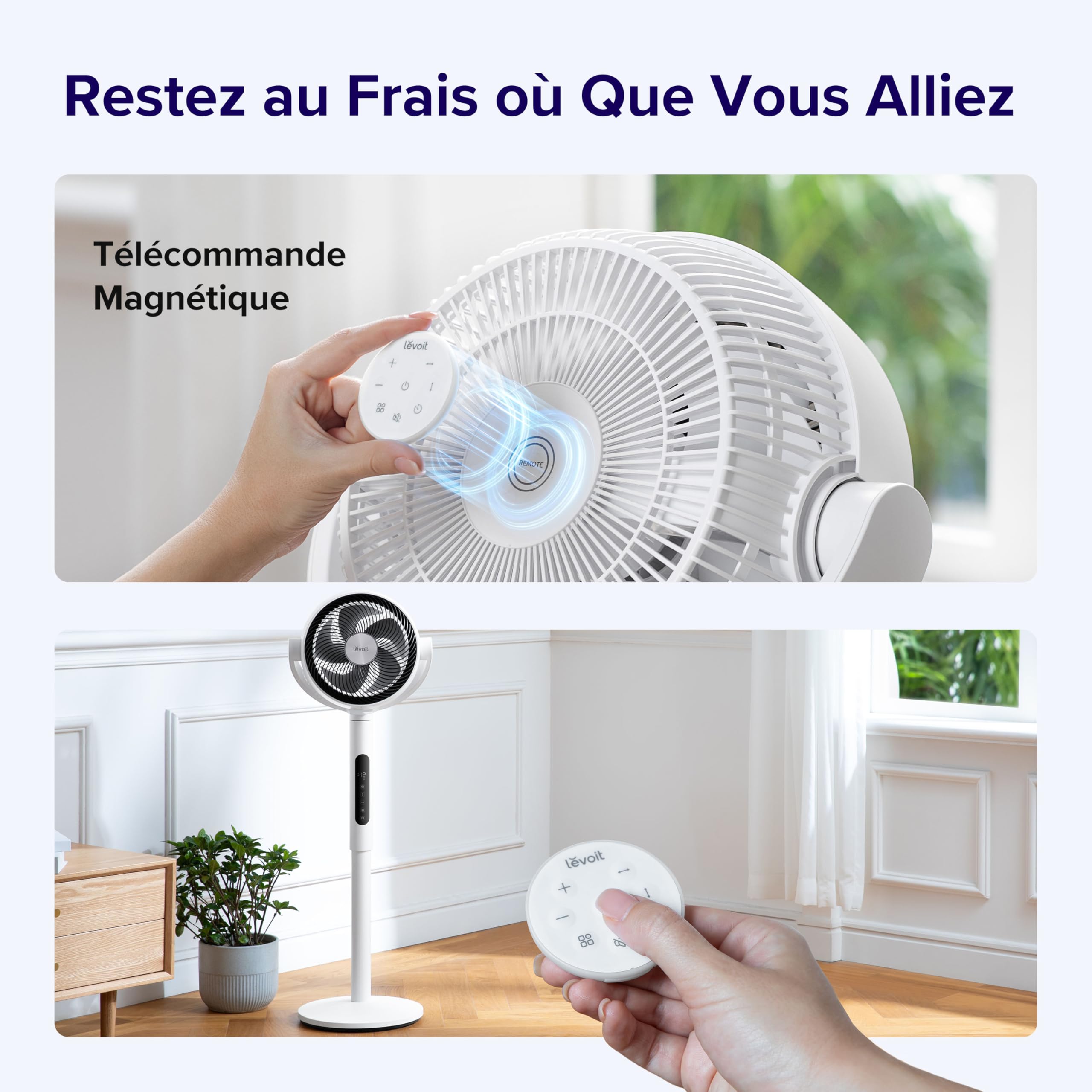 LEVOIT 432 Ventilateur sur Pied 20dB Ultra Silencieux – Fraîcheur Totale 360°