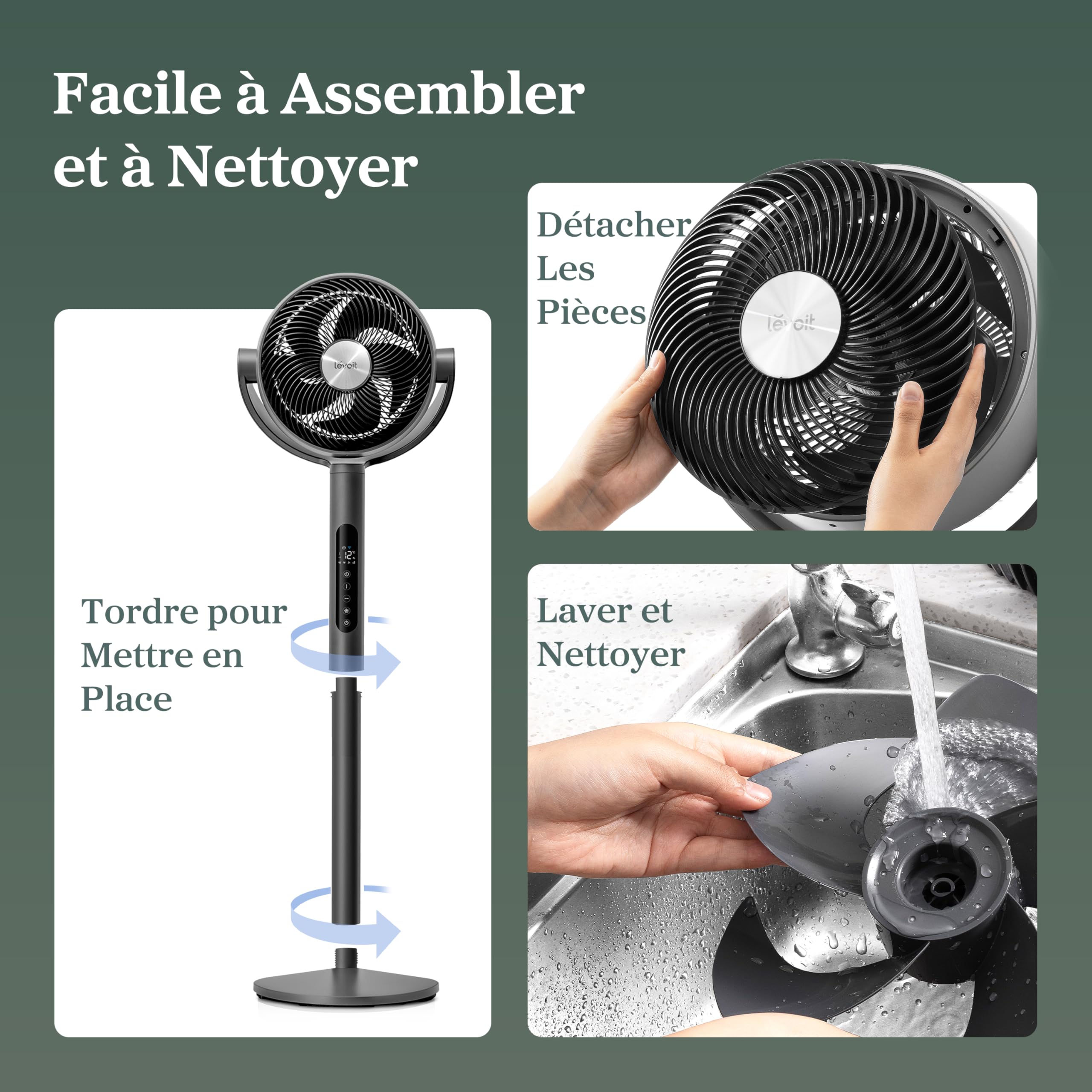 LEVOIT Ventilateur sur Pied 432S Connecté 20dB – Smart Flux 360°