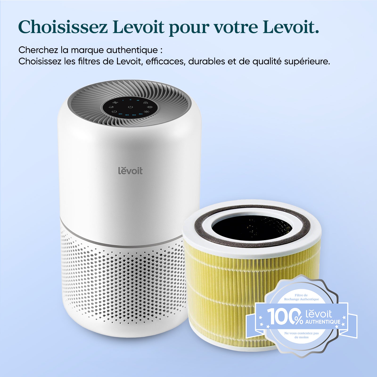 Filtre de remplacement anti-poils pour purificateur d'air Levoit Core 300
