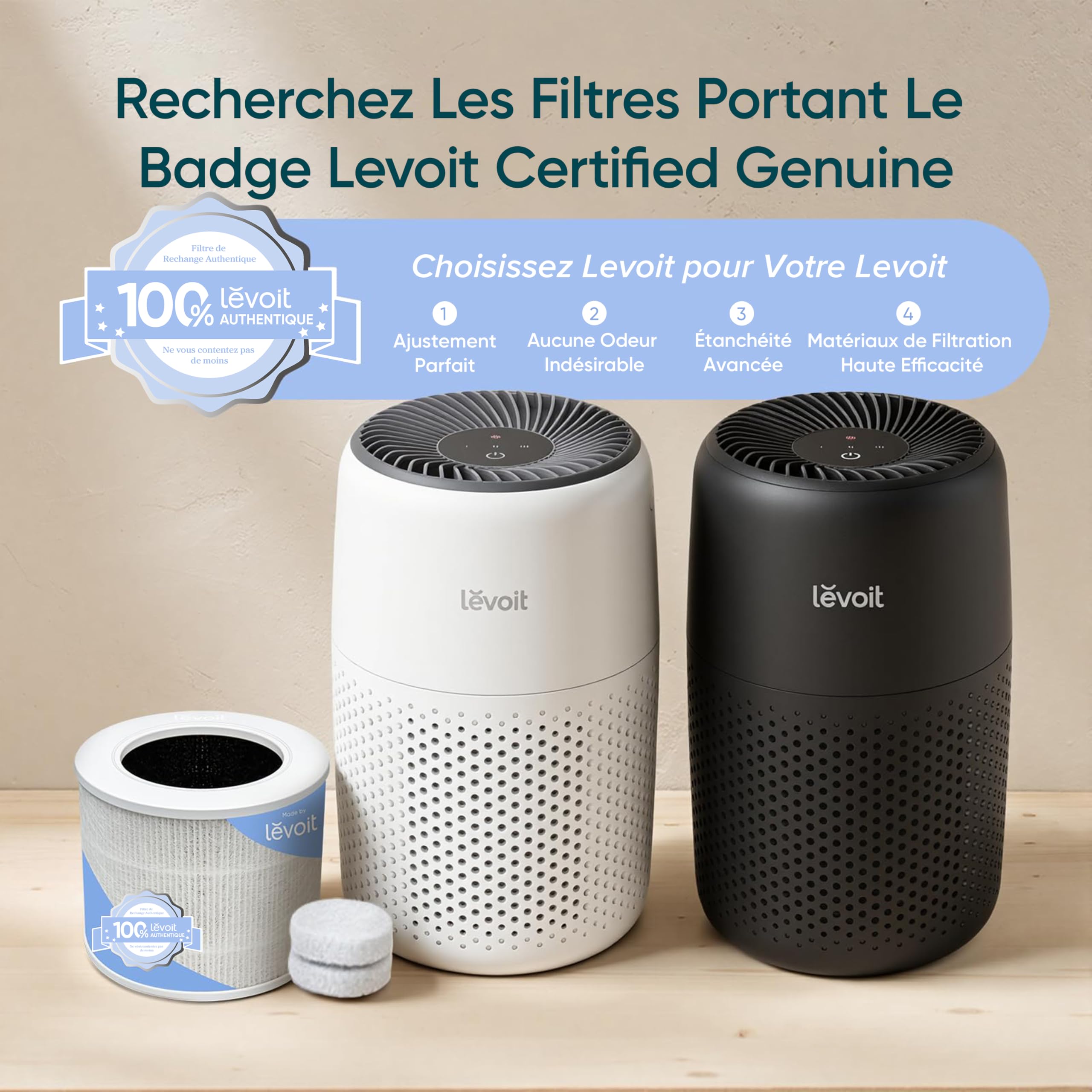 Filtre de rechange Levoit Core Mini pour chambre avec technologie de filtration avancée et ajustement parfait pour un air pur