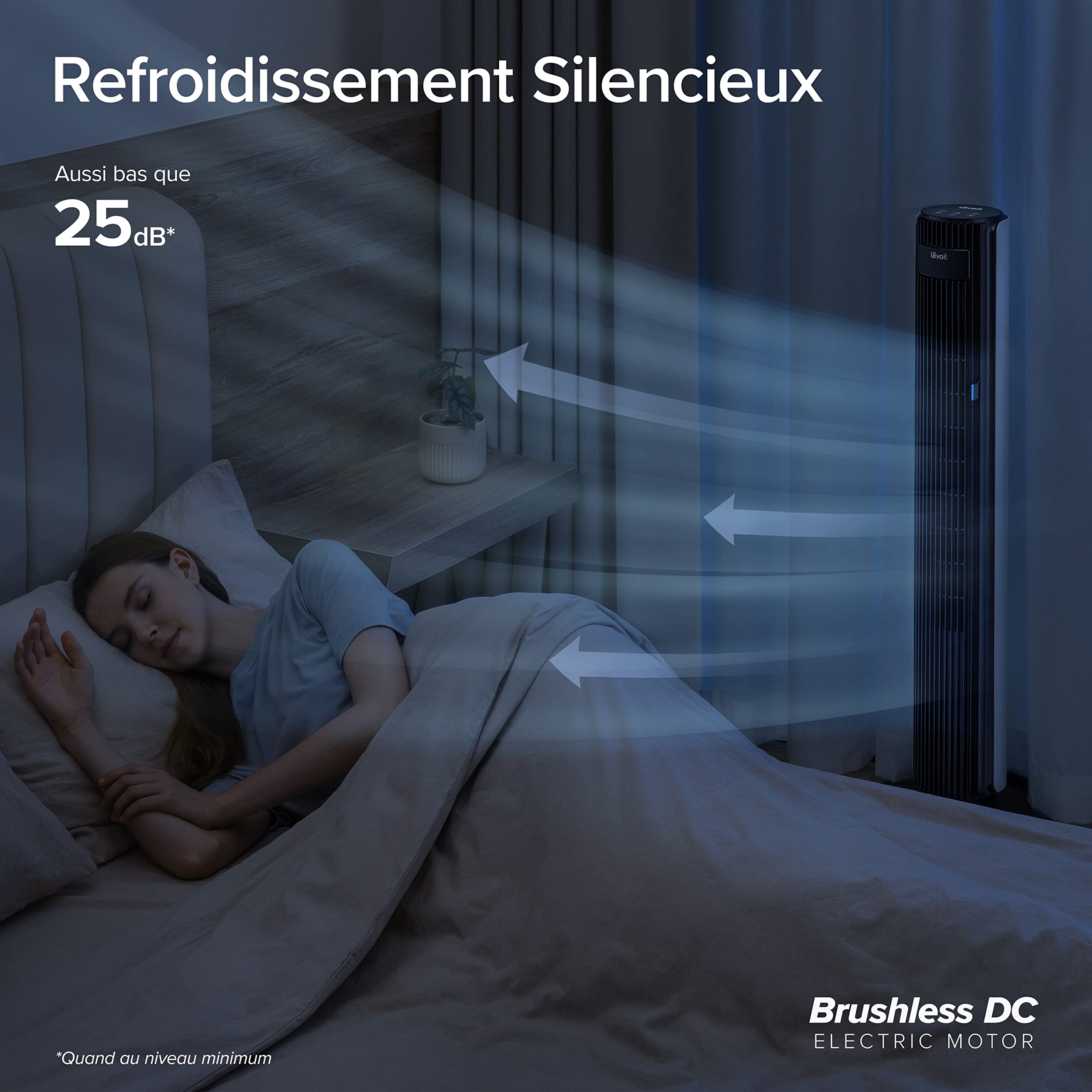 LEVOIT Ventilateur Colonne 42DC VortexAir 25dB – Idéal Grands Espaces