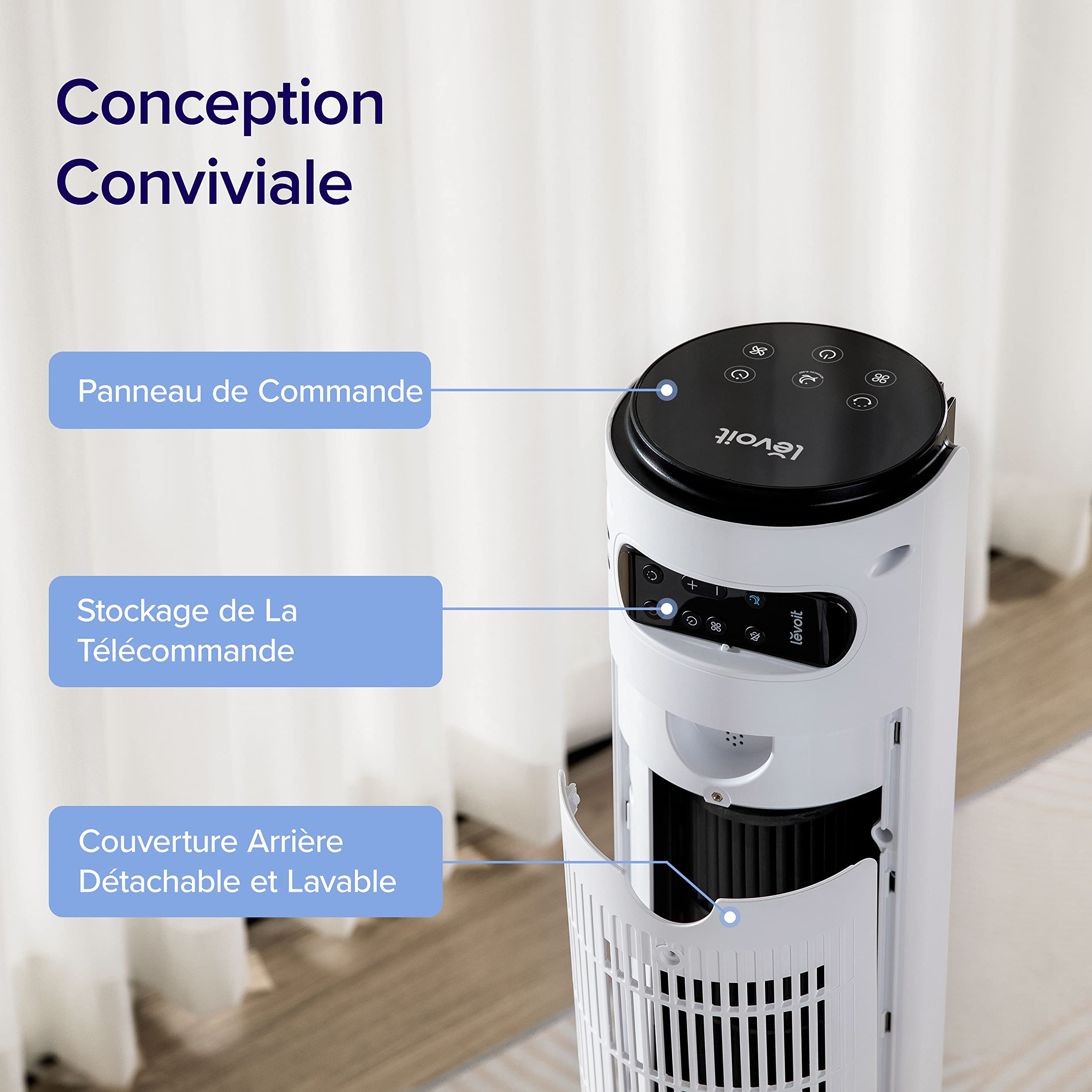 LEVOIT Ventilateur Colonne 42DC VortexAir 25dB – Idéal Grands Espaces