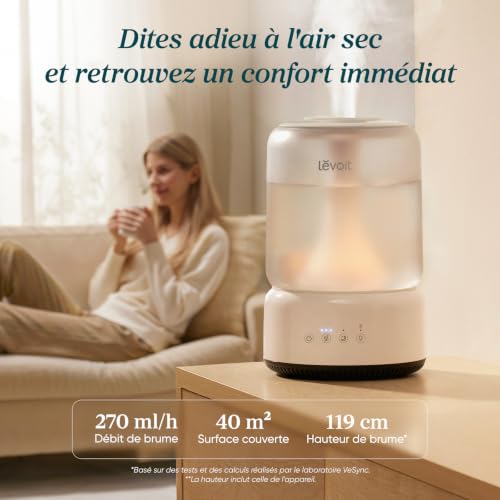 Levoit NeoClassic 450 Humidificateur d'air 4,2 L, Réservoir amovible