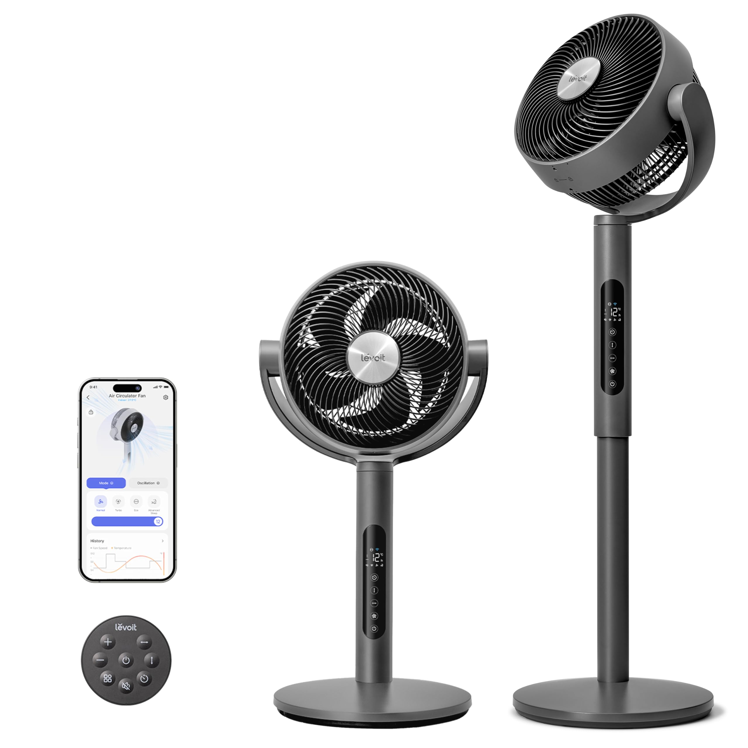 LEVOIT Ventilateur sur Pied 432S Connecté 20dB – Smart Flux 360°