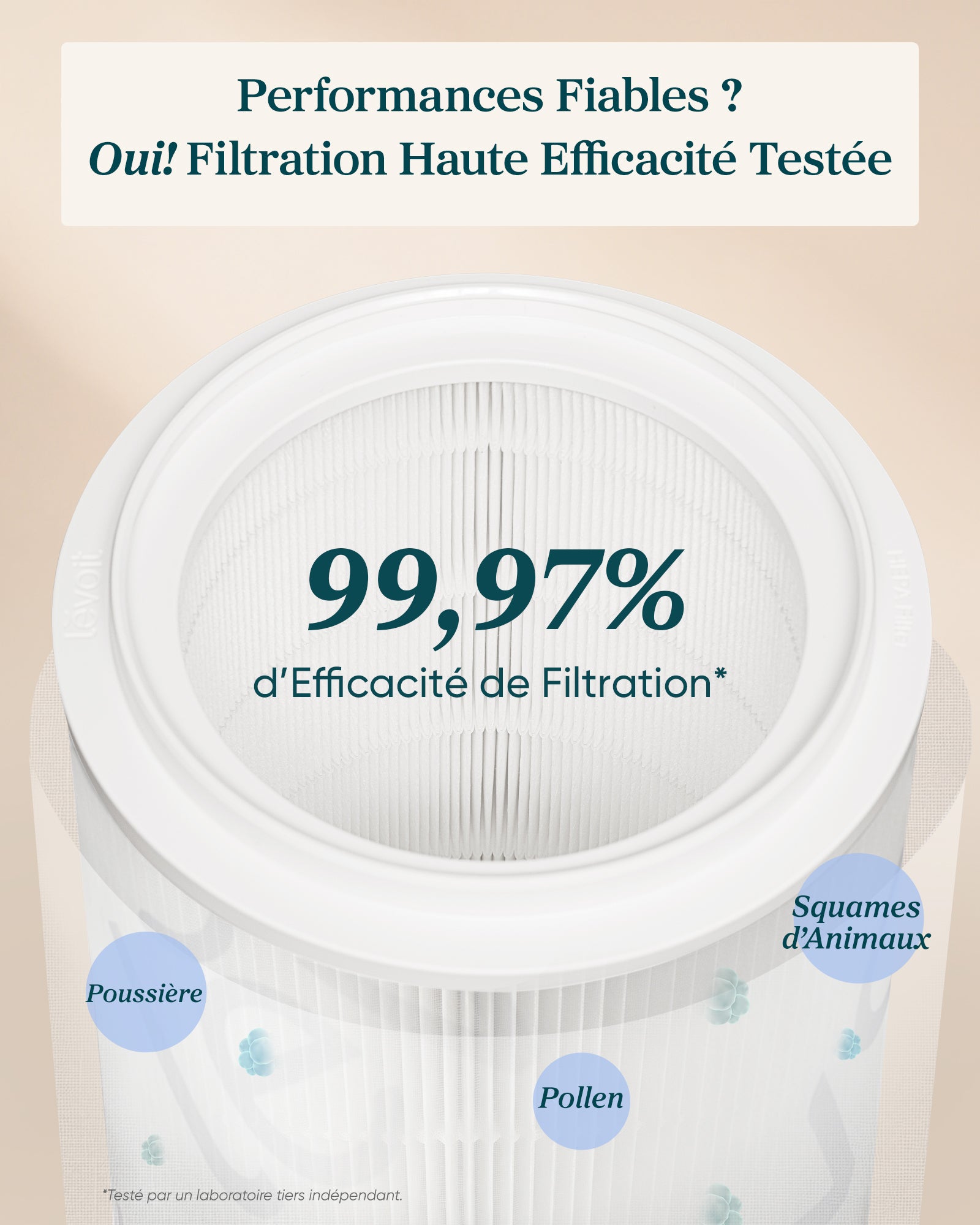 Levoit Filtre HEPA pour purificateur d'air Eleva 300X